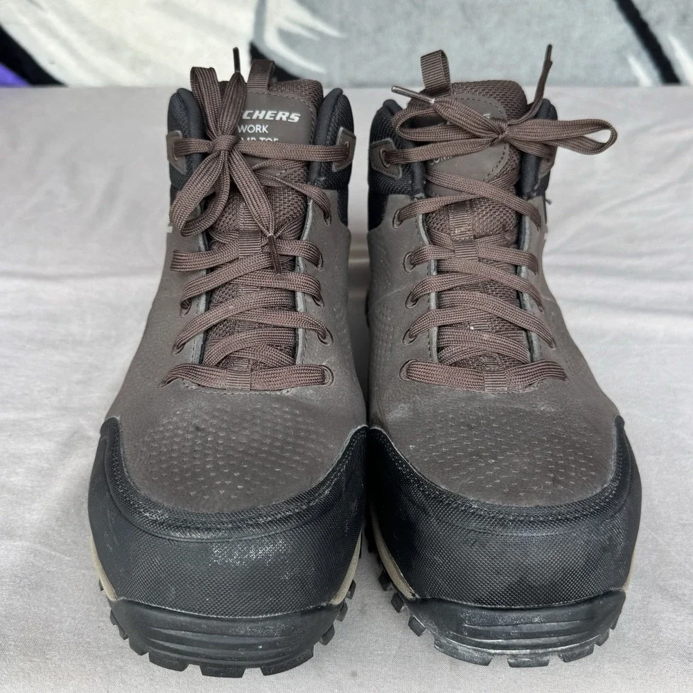 Size 11.5 - SKECHERS Work‎ Relment Comp Toe Men's Work Boots 200248W BRN Wide